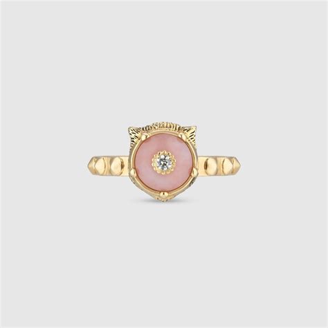 gucci pink opal necklace|Gucci gold rings for women.